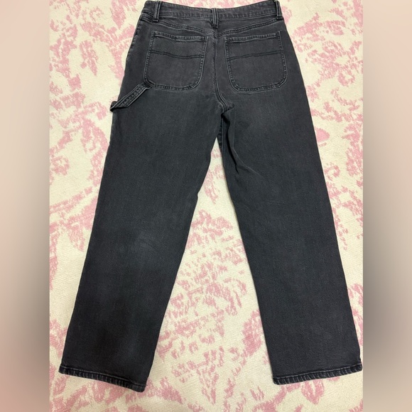 SO Super High Rise Carpenter Straight Leg Black Washed Denim Jeans Women’s 9/29 - Picture 7 of 8